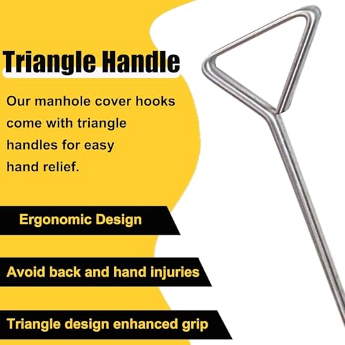 Extractor de tapas de alcantarilla con mango en T ergonómico para elevación sin esfuerzo 5