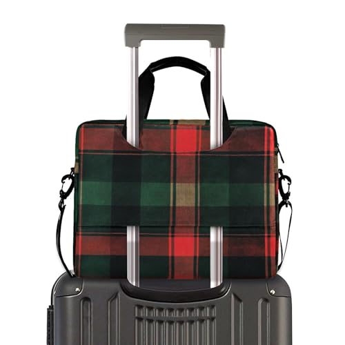 Maletín para portátil 13-15.6" rojo con verde tartán ALAZA miniatura 3