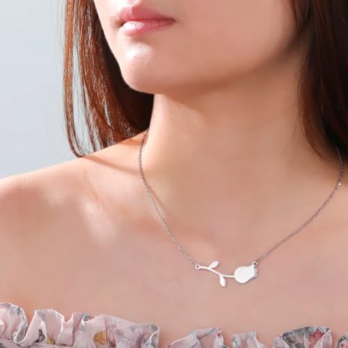 Accessoires pour filles et collier tulipe simple en argent sterling
