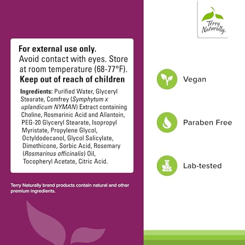 Terry Naturally Traumaplant Comfrey Cream - Non-Staining Herbal Cream - Clinically Studied and Free of Pyrrolizidine Alkaloids - for External Use Only - 3.53 oz - Image 3