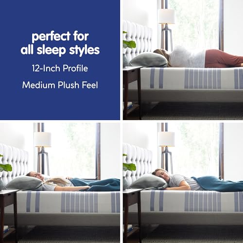 Image of Vibe Gel Memory Foam Mattress, 12-Inch CertiPUR-US Certified Bed-in-a-Box, Full, White