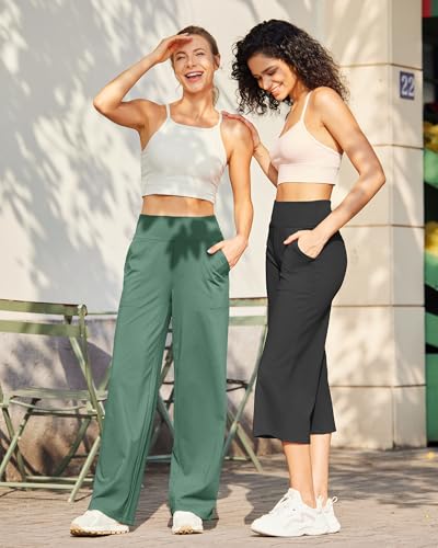 Image of G4Free EverGoing Yoga Pants Women Wide Leg Pants with Pockets High Waist Stretch Dress Casual Sweatpants Petite /Regular /Tall