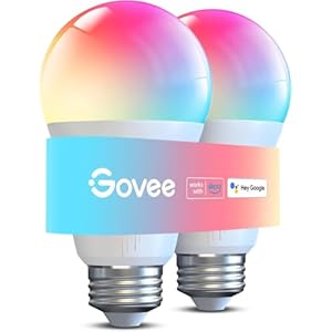 Govee Smart Light Bulbs 1200 Lumens, Color Changing Light Bulbs RGBWW Dimmable, Works with Alexa & Google Assistant, Color Bulb, 12W 85W Equivalent A19 LED Bulbs for Bedroom Living Room, 2 Pack