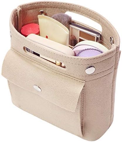 Soyizom Mini Organizer Felt Bags Inner Pockets Shopping Bag Handbag Organizer Insert for Speedy Neverfull NeoNoe Noe BB, Beige, beige, small - Image 2