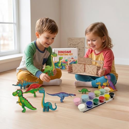 Image of BAGJI TOYS Parent Wooden Painting Craft Kits for Kids (Jurassic Park)