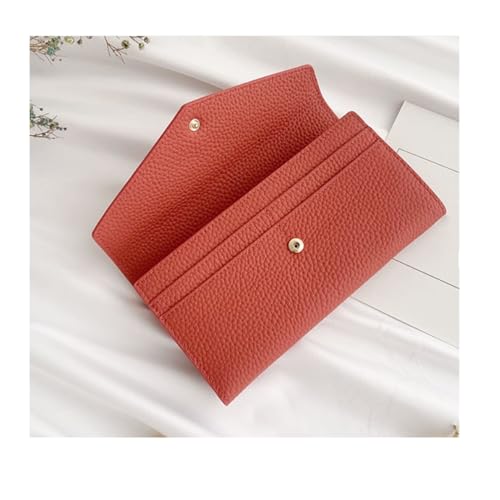 Women's Business Wallets Genuine Leather Wallets Blocking Wallet Money Clips Purse Card Cases Money Organisers (Orange)2