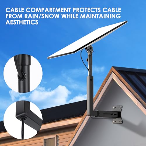 Image of Starlink Mount for Standard 4 /4X /Gen 3, Adjustable Starlink Wall Mount Gen 3 /V3 with Telescoping Arm, Rustproof, Weatherproof for Concrete /Wood Walls, Starlink Wall Mounts for Dishes