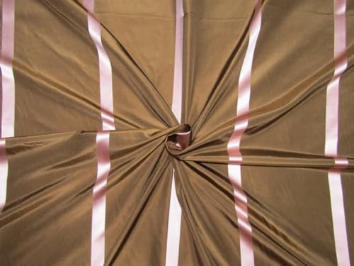 Soie marron et rayures roses TAFS165 pour confectionner une robe de soirée