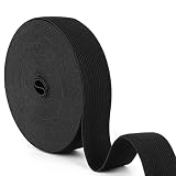 10 Yards Elastic Band, 1 Inch Elastic Bands for Sewing, Black Knit Elastic Spool, Sewing Fabric Elas