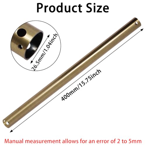 Image of 16 Inch Ceiling Fan Extension Rod, 1 Inch Outside Diameter Not Threaded Ceiling Fan Downrod for a Wide Range of Fans (Brushed Bronze)