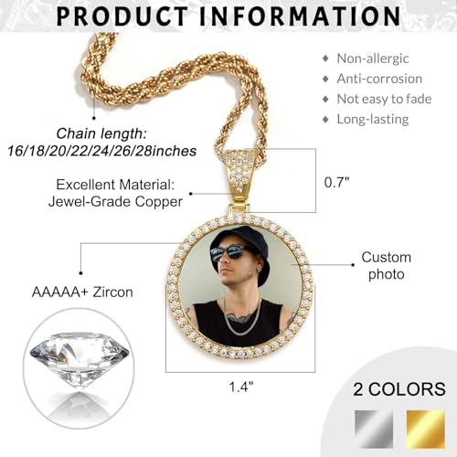 Chain Pendant Picture Chain Necklace for Men Memory Pendants Angel Wing Necklacewith Pendant Customized Gifts for Her 18k Gold Hip Hop Jewelry4