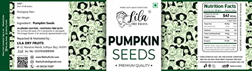 Image of LILA DRY FRUITS Pumpkin Seeds 100 Gms | 100% Natural, No Added Preservatives, Vegan & Gluten-Free, Healthy Seeds | Superfood for Snacking, Salads, and Baking | Perfect for Gifting