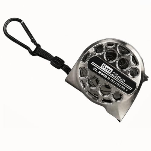Cinta métrica de acero inoxidable hueca y retráctil de 5m x 25mm para medición de alta precisión