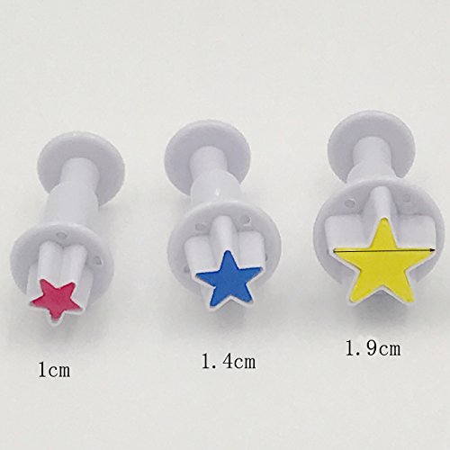 Star Mini Fondant Plunger Cutter Set Cake Cookies Cupcake Decorating Tool Diy Mold, 3-Pack,Small #TOP3