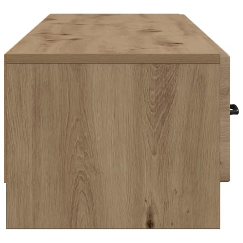 Meuble TV en chêne Artisan de 147 cm de long avec 3 tiroirs de rangement