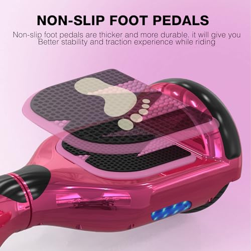 Hoverboard para niños autoequilibrado de 6.5" con luces LED y altavoz 6
