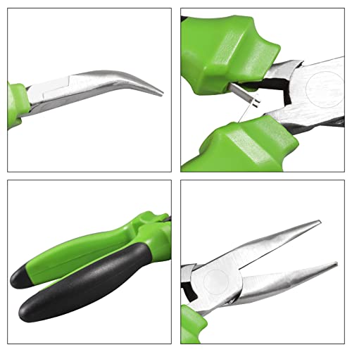 Image of Mini Bent Nose Pliers 5 Inch Bent Chain Nose Pliers Smooth Jaw Jewelry Making Handcraft Making Product Repair Handmade