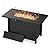Vongrasig 43 inch Gas Fire Pit Table, 50,000 BTU Outdoor Rectangular Propane Firepit Table with Lid, Glass Wind Guard, Lava Rock, 2 in 1 Firepit Table for Outside, Patio, Deck, Garden, Backyard