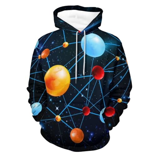 Sweatshirt pull manche longue planète unisexe le sweat à capuche idéal contre le froid en S