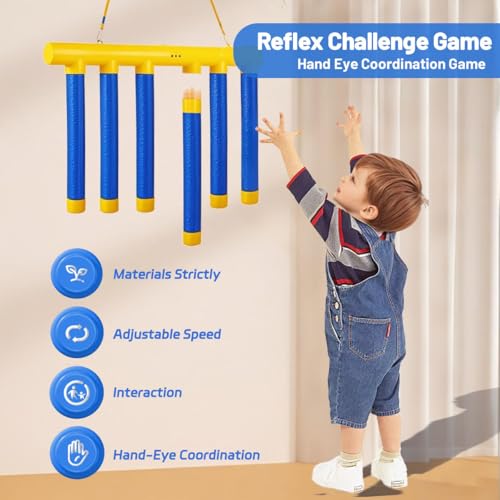 Image of Reflex Drop Sticks Challenge Game, Upgraded Dual Player Hand-Eye Coordination Training Toy, 3 Speed Modes Reaction Speed Catching Falling Sticks Game for Kids Adults Family Party