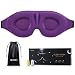 MZOO Sleep Eye Mask for Men Women, 3D Contoured Cup Sleeping Mask & Blindfold with Ear Plug, Concave Molded Night Sleep Mask, Block Out Light, Soft Comfort Eye Shade Cover for Travel Yoga Nap, Purple