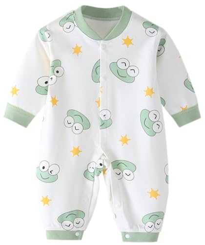 Image of Vinesen Newborn Infant Baby Boys Girls Bodysuit Jumpsuits with Button Long Sleeve Cotton Rompers Overall
