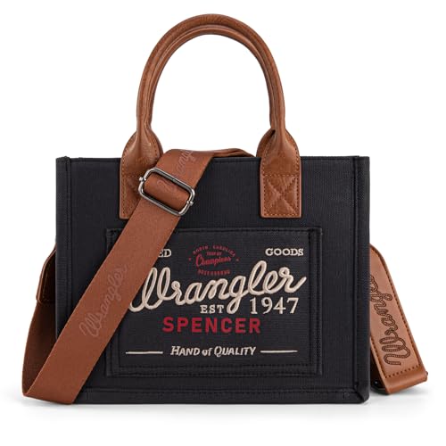 Montana West Wrangler Tote Bag for Women Canvas Crossbody Shoulder Purses Top-Handle Handbags with Guitar Strap Satchel Purses Multi-pockets Casual Work Bag Black WG136-8120SBK — view 4