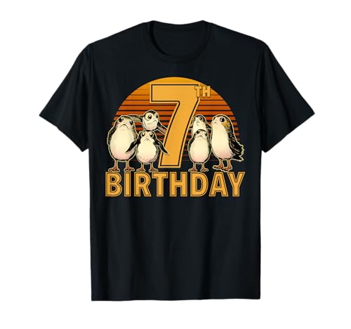T-shirt Star Wars Retro Porgs pour anniversaire 7 ans