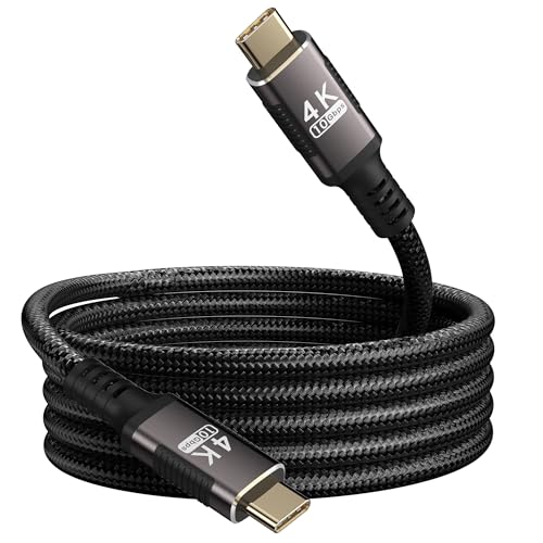 Image of Long USB C to Usbc Cable 6.6ft Compatible with Thunderbolt 3,USB-C 3.1 Cable 10Gbps Data Transfer,4K@60Hz /2K@120Hz Video Output Monitor Cord,Type-C Nylon Braided PD3.0 100W Fast Charging.