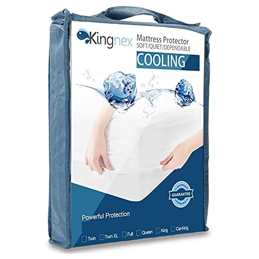 Kingnex Cooling Mattress Protector Full Size - Cool Touch Nylon - 100% Waterproof - Hypoallergenic - Fitted Sheet Style Mattress Cover