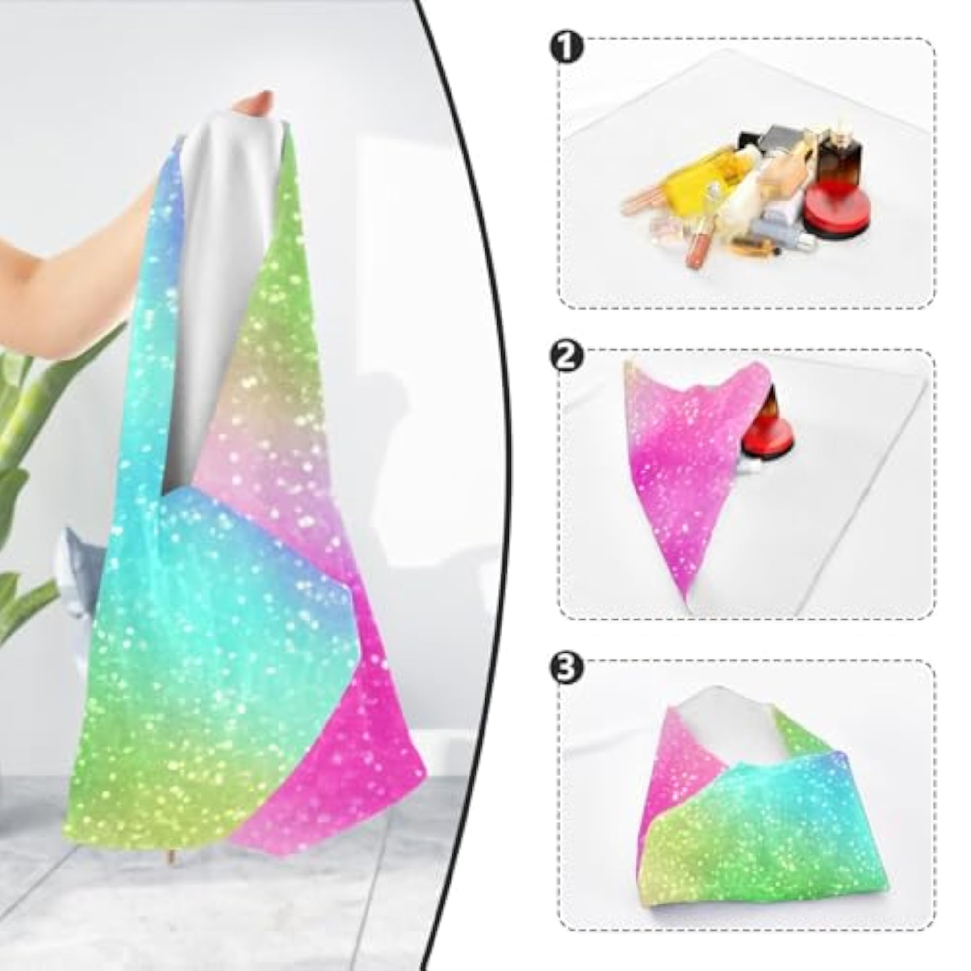 Colorful Gradient Rainbow Travel Makeup Bag Organizer