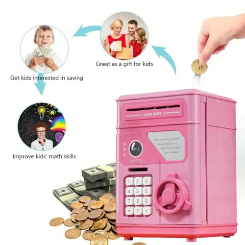 Image of Face Recognition Piggy Bank Toy for Kids 3+| 1Pcs Money Saver ATM Box with Pattern Lock Coin Collector Advanced Gullak Toys for Boys | Girls Birthday Gift for Children Educational & Decor Item