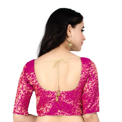 Chandrakala Banarasi Blouses for Women Sarees,Readymade (B181-P)3