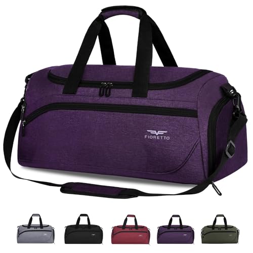 FIORETTO Sac de Sport et Sac de Voyage Homme & Femme, 35 L avec Compartiment à Chaussures et Compartiment Humide, Sac Étanche pour Entraînement, Gym, Voyage,...