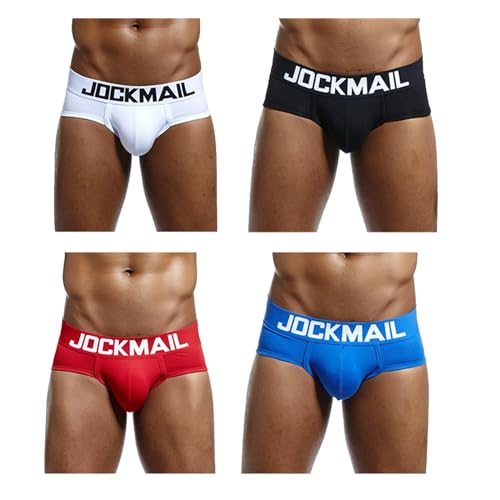 JOCKMAIL 4Pack/PCS Mens Underwear Briefs Breathable Comfortable Mesh Underwear for Men Cotton Fashion Brief