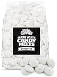 Super White Candy Melts 20 Ounce - Vanilla Flavor Baking & Candy Coating Melting Wafers For Dipping, Drizzling, Cake Pops, Cookies & Dessert Decorating