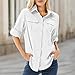 Toumett Women's UPF 50 Long Sleeve UV Sun Protection Safari Shirts Outdoor Quick Dry Fishing Hiking Travel Shirts(White01,M,5071)