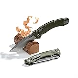 Folding Pocket Knife for Men, M390 Blade G10 Handle with Pocket Clip and EDC Knife for Camping, Hiking, and Outdoor Gifts for Him (Green)