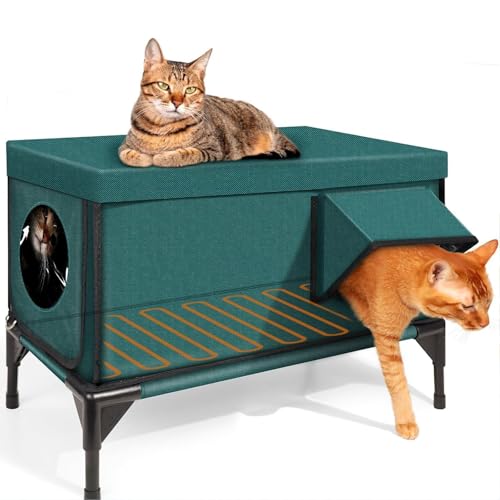 Cuccia isolante per gatti – Design impermeabile con porta trasparente – Cuccia riscaldata per gatti selvatici – estremamente isolante e durevole