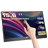 Monitor Táctil Portátil 15,6 pulgadas Kenowa Full HD 1920x1080 HDR IPS Táctil Pantalla con HDMI USB tipo C para PC, Portátil, Mac, Xbox, PS4, Teléfono, Plug & Play, Altavoces Integrados