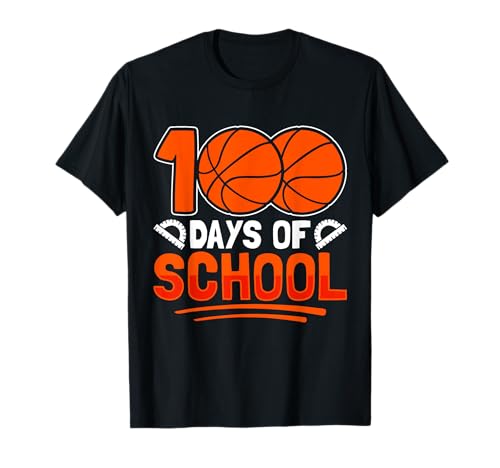 100 Día de Escuela Baloncesto 100 Días de Niños de Escuela Camiseta