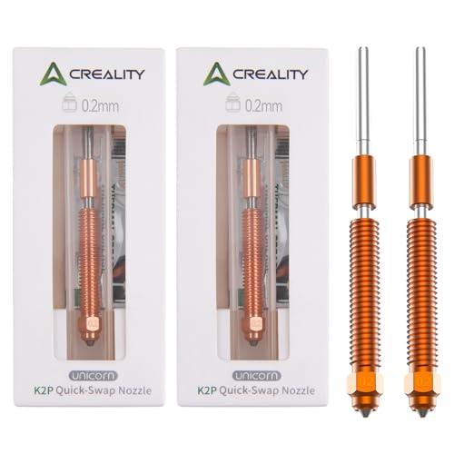 Creality Hi K2 Plus Nozzles 0.2mm, 2PCS Original Unicorn K2 Plus Hotend Nozzles,Extruder Replacement Nozzles Kit