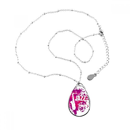 Collier pendentif goutte sax jazz culture musicale avec chaîne élégante pour amoureux de musique