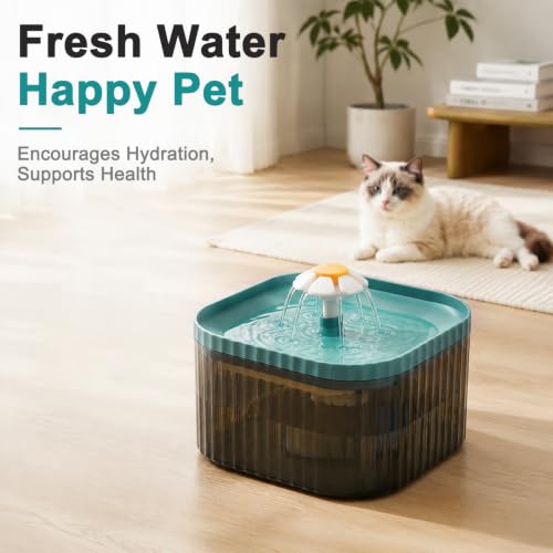Image of Qpets Pet Water Fountain for Cats and Dogs, Automatic Flow, Quiet Design