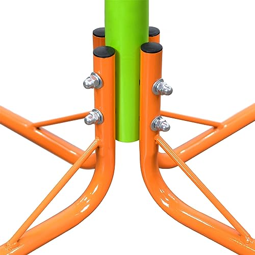 CUAUC Outdoor Playground Four Seats Seesaw for Kids 360 Degree Rotating Sturdy Plastic seat Seesaw for Kids Seesaw Blue and Green for Kids Age 3+ - Thumbnail 7