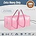 6 Pack Extra Heavy Duty Large Moving Bags with Strong Zipper & Comfortable Handles, Sturdy & Durable Clothes Storage Bags Totes Bins, Packing Moving Boxes for College Supplies, Pink