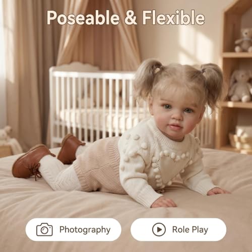 Muñeca Reborn Bebé Realista 26 Pulgadas con Cuerpo de Tela miniatura 2