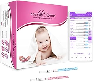 Easy@Home 50 Ovulation Test Strips and 20 Pregnancy Test Strips Combo Kit, (50 LH + 20 HCG)--Package May Vary