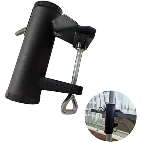 APZDFGIFCD Umbrella Clamp Stand Holder Outdoor Heavy Duty Umbrella Mount Clip Duty Parasol Holder Patio Umbrella Clamp， Black Cover