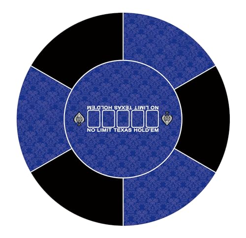 LaiEr Runde Poker Matte, 24/31/47/55 Zoll 6-8 Person Texas Poker Gummimatte, Faltbare Tischplatte, tragbare Poker Tischplatte, geeignet f&uuml;r Poker Spiele, Blackjack, Casino Layout.